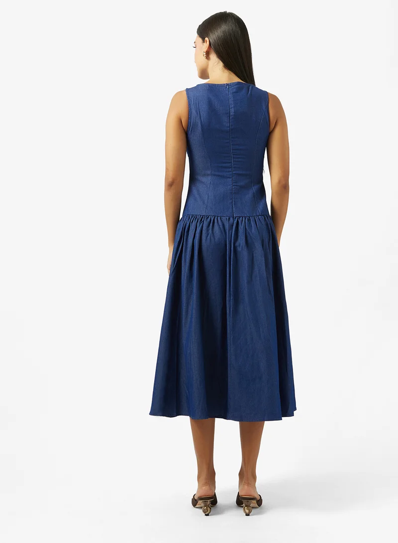 ايلا Dress With Drop Waist Hem